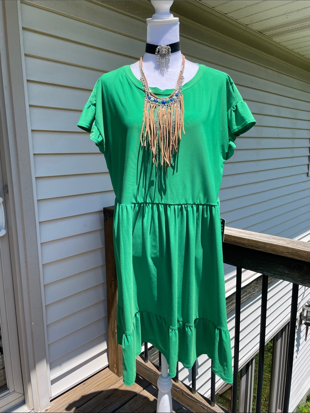 Express Green Babydoll Dress